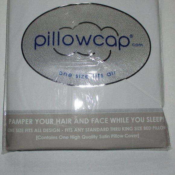 Satin Pillowcase Pillowcap Pillow Cover One Size Fits All Gray NIP - Picture 4 of 8